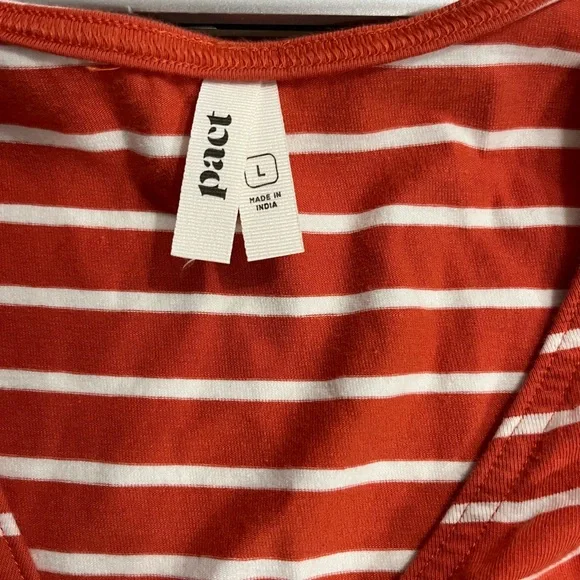 Pact Organic Fit & Flare Striped Crossover Dress - Picture 4 of 8